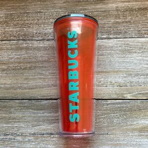 Starbucks Neon Tumbler 24 oz Red Orange Teal Venti 2014